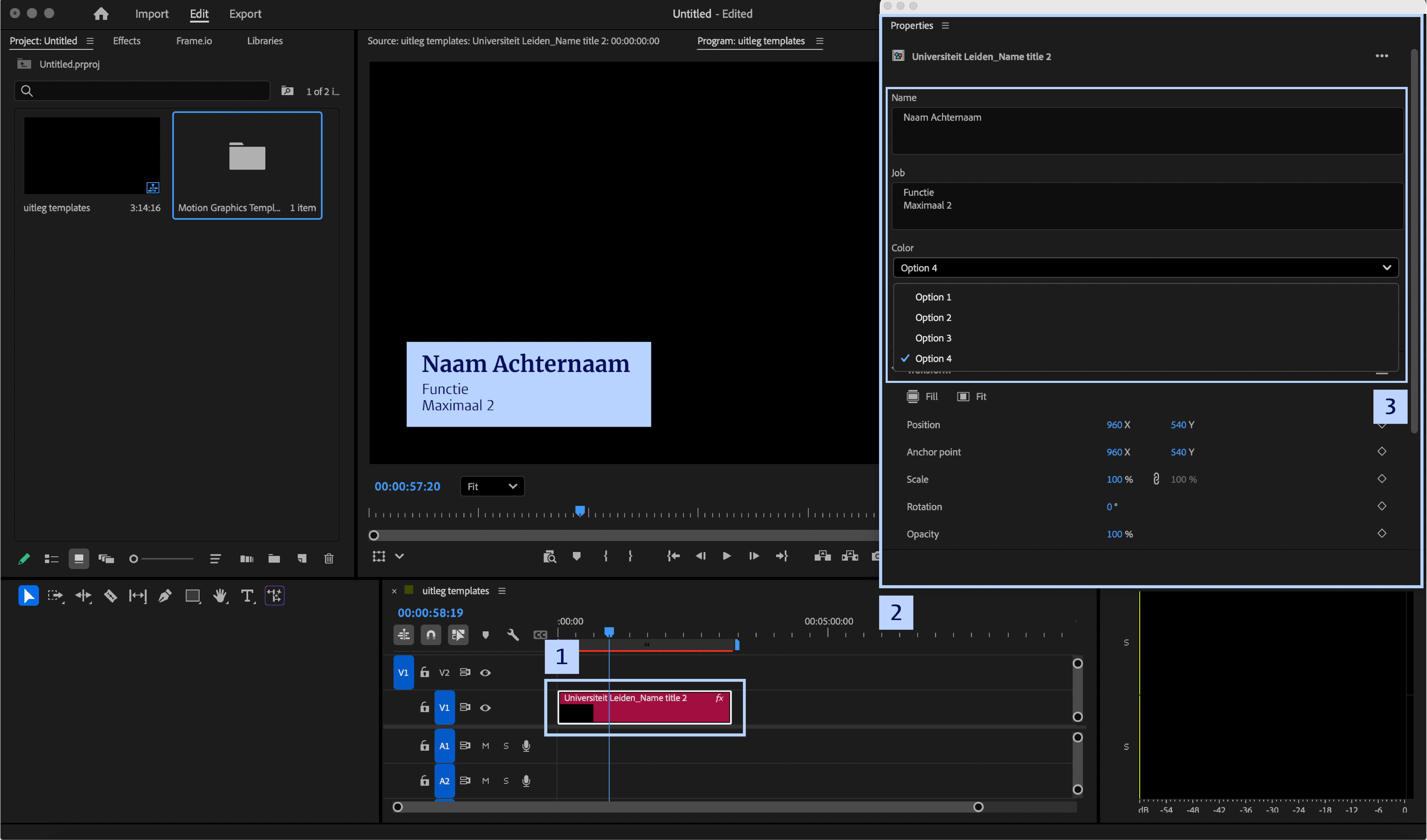 Using video templates